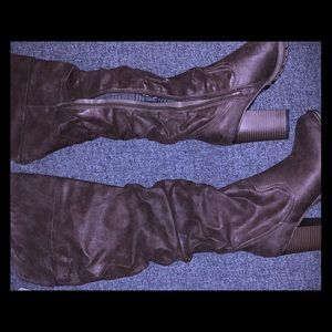 Taupe, over the knee boots, brand new, never worn